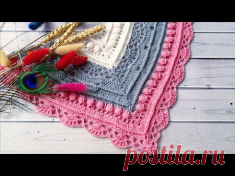 ✨Необычно красивая Шаль крючком "Дива"✨Часть - 1