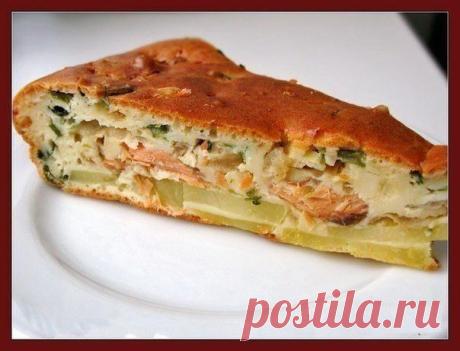 Рыбный заливной пирог с картошкой / Здоровый аппетит