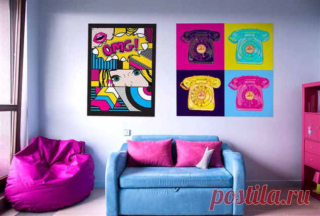 Все о стиле Поп-арт: основные цвета, мебель и материалы | Люблю Себя