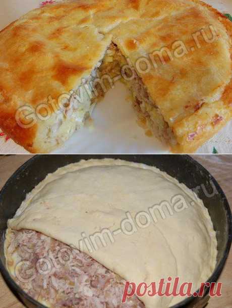 Рецепт: Курник из песочного теста