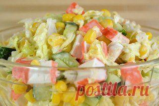 Салат из крабовых палочек | Готовим вместе