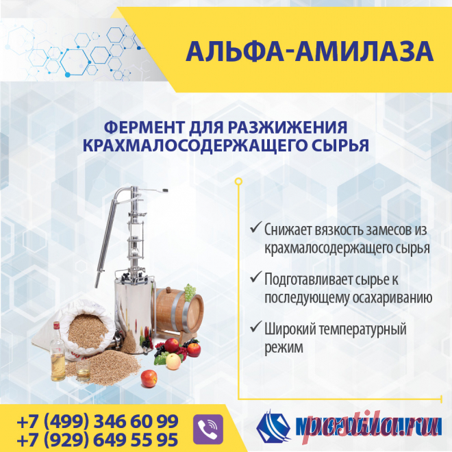 Альфа-амилаза (Амилосубтилин) - фермент катализирует гидролиз альфа-1,4-гликозидных связей крахмала, что приводит к быстрому снижению вязкости клейстеризованных растворов крахмала. Конечными продуктами действия альфа-амилазы на крахмал, являются низкомолекулярные растворимые декстрины с небольшим содержанием моно- и дисахаридов (глюкозы и мальтозы). Альфа-амилаза является ферментом широкого применения и эффективно используется в технологических процесса различных отраслей.