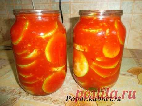 Кабачки в томатном соусе - рецепт консервирования кабачков. | Вкусные Рецепты
