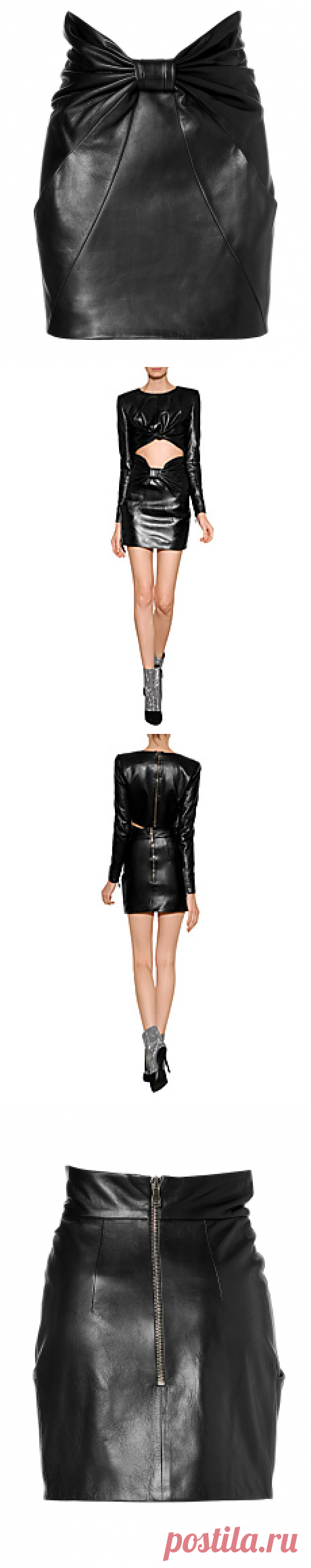 Leather Mini Skirt from BALMAIN | Luxury fashion online | STYLEBOP.com