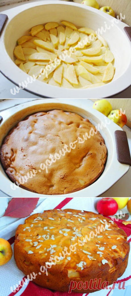 Шарлотка с яблоками и корицей | Готовьте с нами