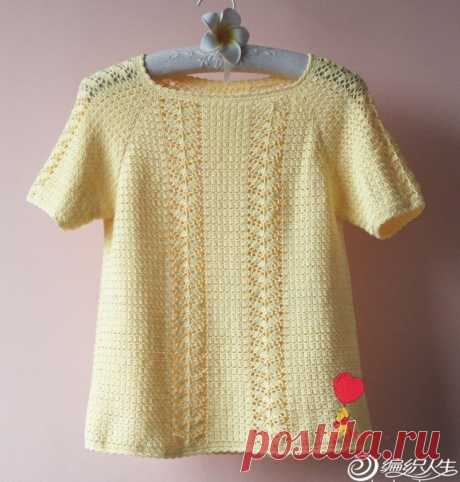 Кофточка с короткими рукавами крючком. ажурные кофточки крючком из японских журналов | Вязание для всей семьи