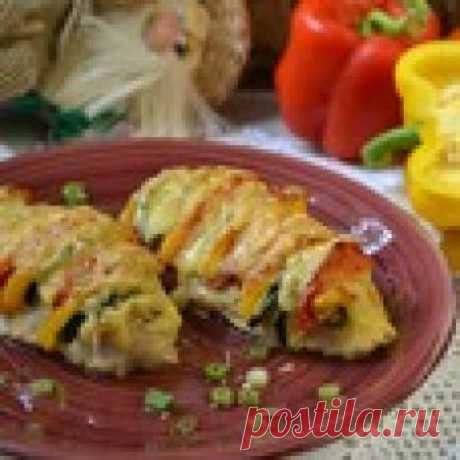 Фаршированная куриная грудка "Радуга" Кулинарный рецепт