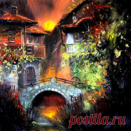Красочные и яркие картины, изображающие дома