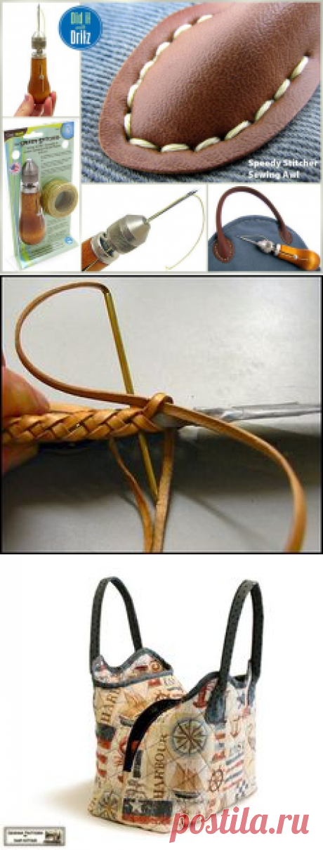 How to Use The Speedy Stitcher Sewing Awl from Dritz Home- Ever wondered how to attach a predrilled handle to a handbag, repair a shoe, mend a sail…