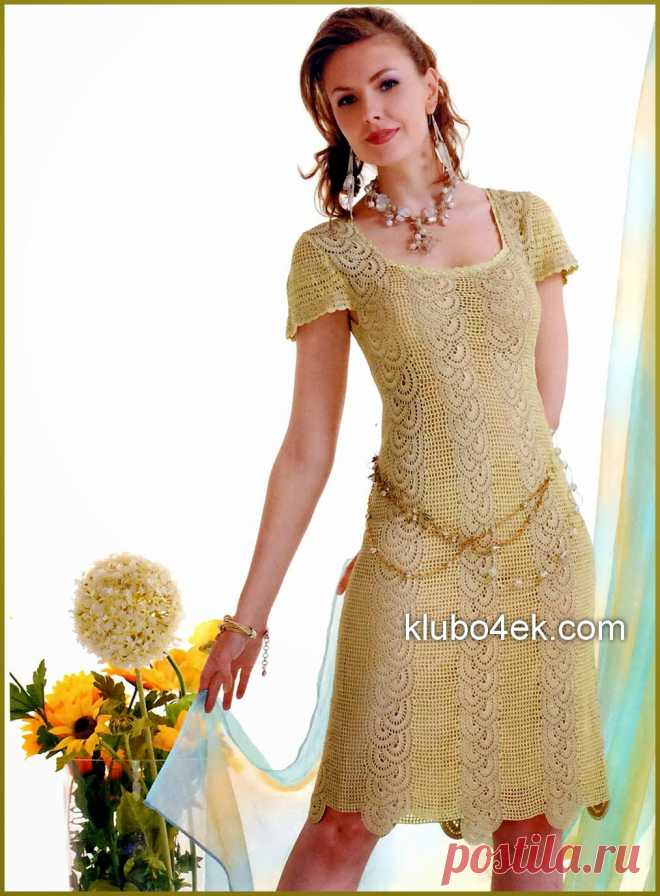 crochelinhasagulhas: Vestido dourado de crochê