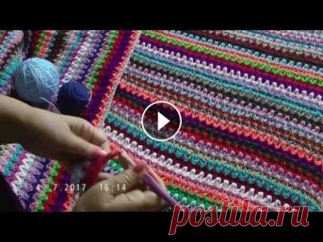Красивый коврик из остатков пряжи на поролоне По вашим просьбам рассказываю, как связанный из остатков пряжи плед превратить в коврик для балкона или комнаты и утеплить его поролоном. Любите вязат...