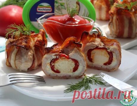 Мясные мешочки с пикантной начинкой