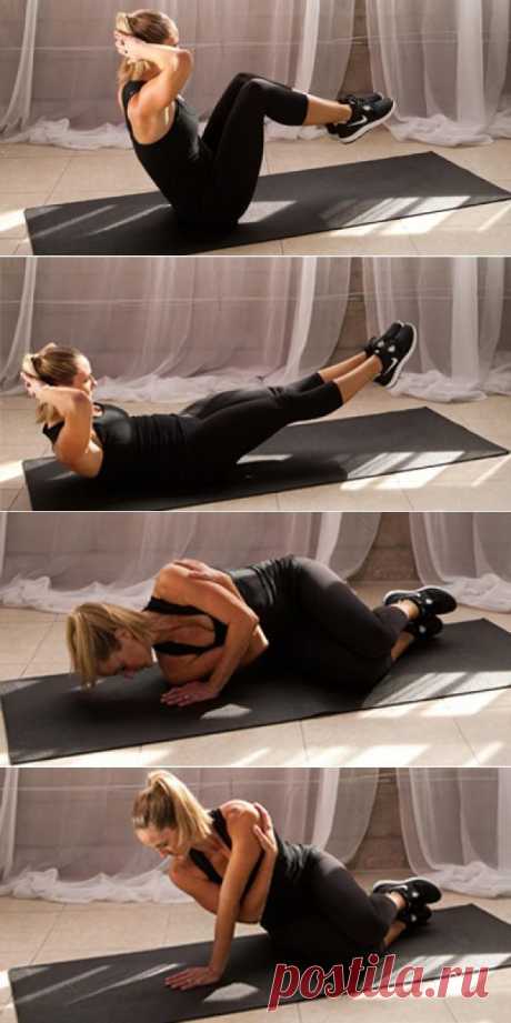 Hovering Sit Up - Upper-Body Makeover: The Ultimate Arms and Abs Workout - Shape Magazine