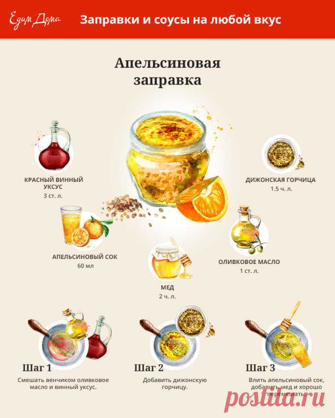 Друзья, мы подготовили для вас новые полезные инфографики!

Соус баже для птицы, винегрет для салатов, клюквенный соус для утки или домашний майонез на все случаи жизни!
Сохраняйте, ставьте лайк и делитесь с друзьями этой подсказкой с простыми рецептами соусов и заправок, с помощью которых ваши блюда заиграют новыми красками!
А также пишите в комментариях ваши любимые варианты и секреты их приготовления!

#ЕдимДома_Инфографика #Инфографика #Соусы #Заправки