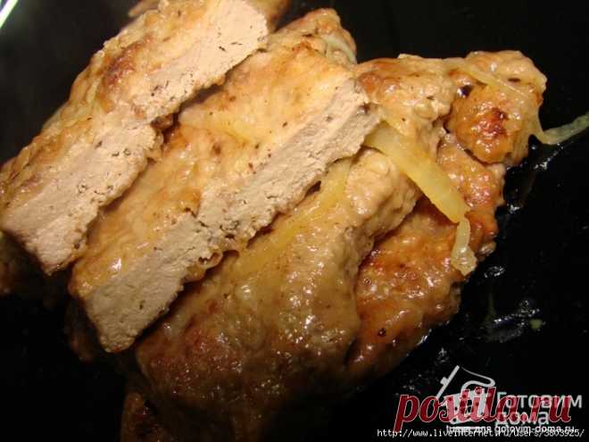 Нежнейшие печёнкины отбивные с ароматным лучком