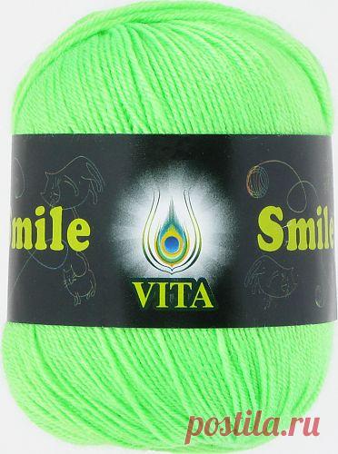 Пряжа Smile от производителя Vita (30% мериносовая шерсть (ластер), 5% шелк, 65% акрил)