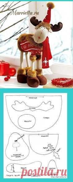 шаблоны новогодних игрушек - снеговики, санты, олени...