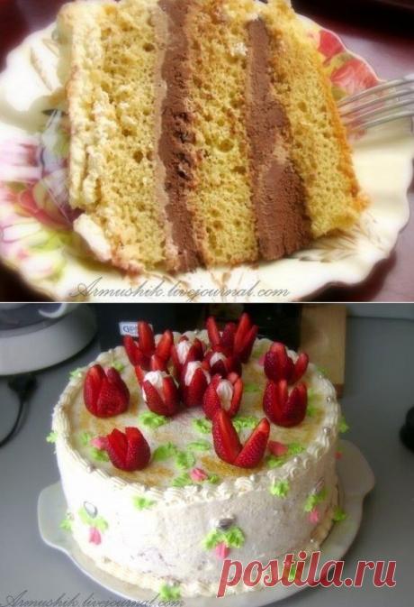 Как приготовить высокий, нежный бисквит для торта (без духовки) - , ингридиенты и фотографии