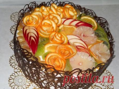 Торт с суфле и фруктами. Рецепт - YouTube