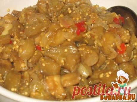 Рецепт: Баклажаны в кабачковой массе острые