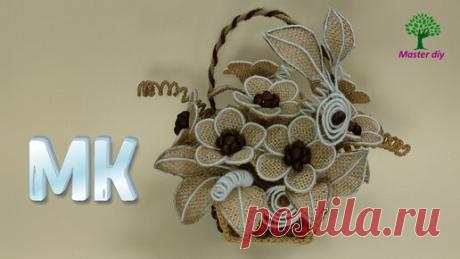 Красота из джута Цветы из джута и мешковины своими руками\Master diy