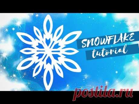 Снежинка №5 из бумаги для украшения окна к новому году!