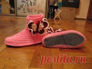 Домашние сапожки | Вязание крючком, схемы вязания, бесплатное вязание крючком