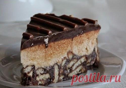 Как приготовить торт с печеньем, шоколадом и сгущённым молоком без выпечки - рецепт, ингредиенты и фотографии