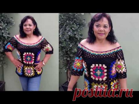 Blusa Granny con sobras parte 1