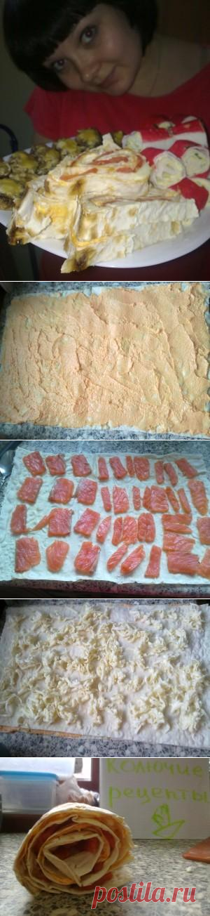 Авторский рецепт закуски из лаваша с красной рыбой | Четыре вкуса