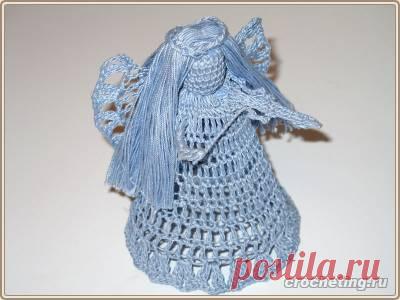 Рождественский ангелочек, вязанный крючком, схема вязания, пример