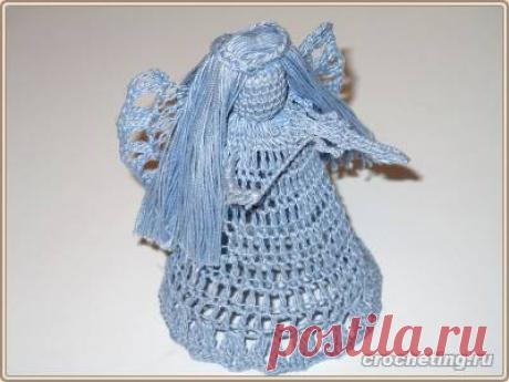 Рождественский ангелочек, вязанный крючком, схема вязания, пример