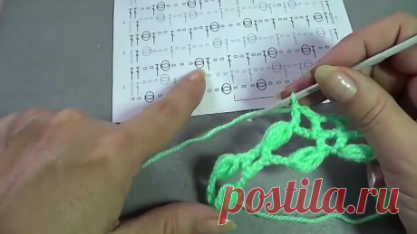 Узоры крючком. Сеточка с пышными столбиками