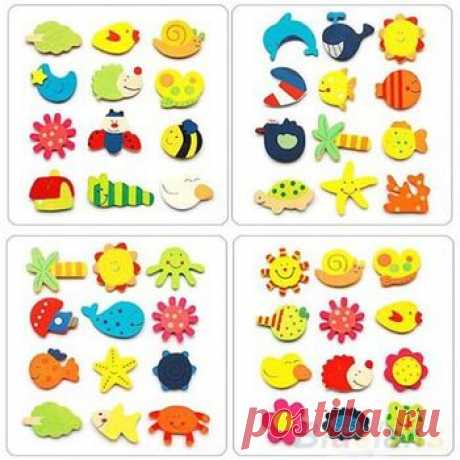 12шт Цветастых малышей детские деревянные мультфильма магниты на холодильник и ребенок детские развивающие игрушки 1Q3H 2XSO-в ванной игрушки из игрушки и хобби на Aliexpress.com | Группа alibaba