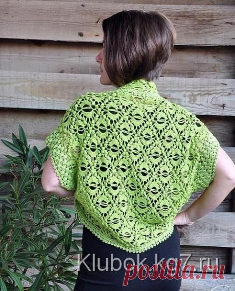 Шраг-болеро без рукавов очень красивым узором | Клубок