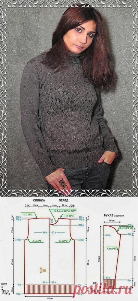 Ажурная кофта » Школа машинного вязания