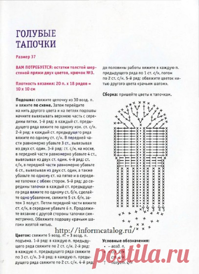 Тапочки вязаные крючком | Ниточка