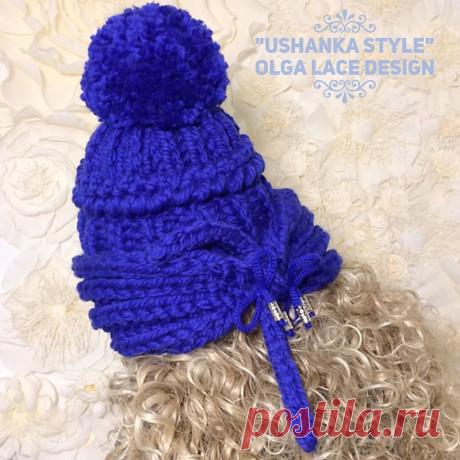 Вязаная шапка "Ushanka Style" от Olga Lace – купить в интернет-магазине на Ярмарке Мастеров с доставкой - DXU7DRU | Москва