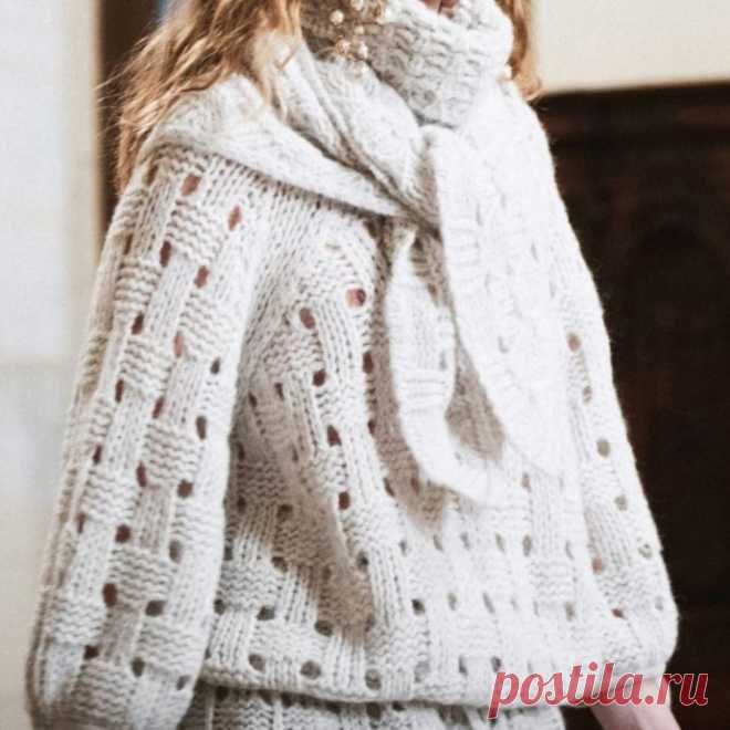 Ажурная Шахматка/ Узор пуловера от Шанель