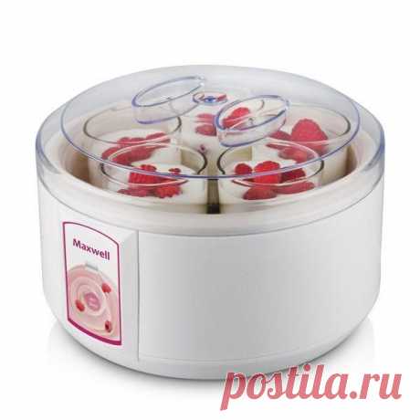 Йогуртница. Мощность: 15 Вт. Объем (всех стаканчиков в сумме): 1 л. Стаканчики для йогурта: 5 стеклянных с защитной крышкой. PTC-технология нагрева. Световой индикатор работы