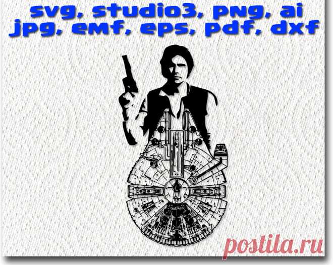 Han Falcon SVG Star Wars cuttable Cricut Design Space