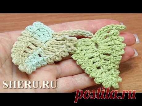 Crochet Leaf Pattern Урок 13 Вязание крючком  Листочек из разновысоких столбиков и пико