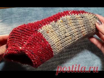 Суперские короткие носочки /следочки двумя спицами/ без шва /узор хеликс поворотными рядами