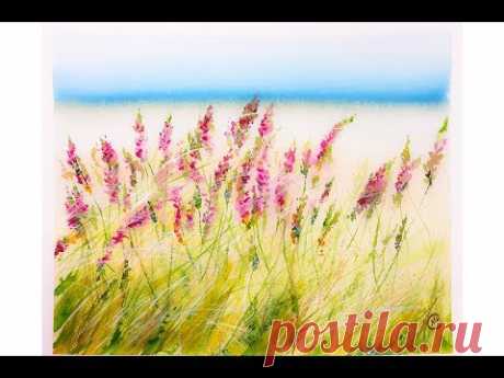 Watercolor Field of Flowers Painting Tutorial - YouTube
