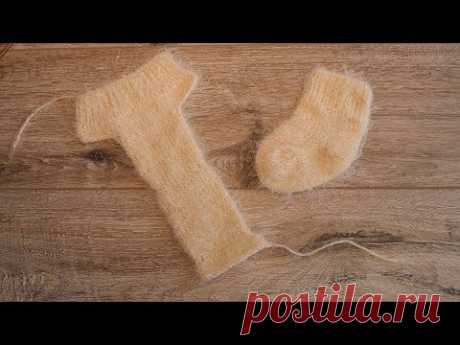 Детские носочки на двух спицах | Two Needle Baby Socks knit pattern