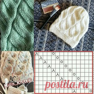 ШАПОЧКА СПИЦАМИ. ЛЁГКИЙ УЗОР.