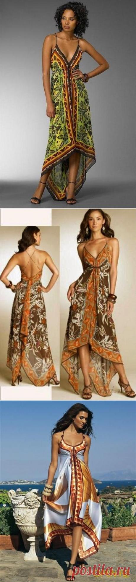 Эффектные летние сарафаны и топы шьем из платков — Рукоделие