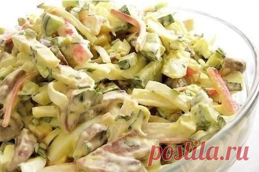 Грибной салат с крабовыми палочками — Кулинарная книга - рецепты с фото