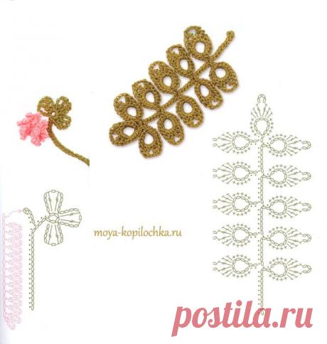 Вязаные цветы. 100 цветочных мотивов для вязания крючком со схемами - Вязание - Моя копилочка