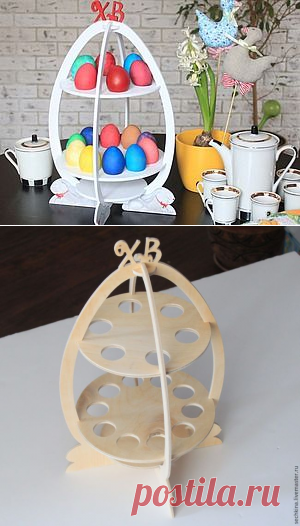 Подставка для яиц из фанеры